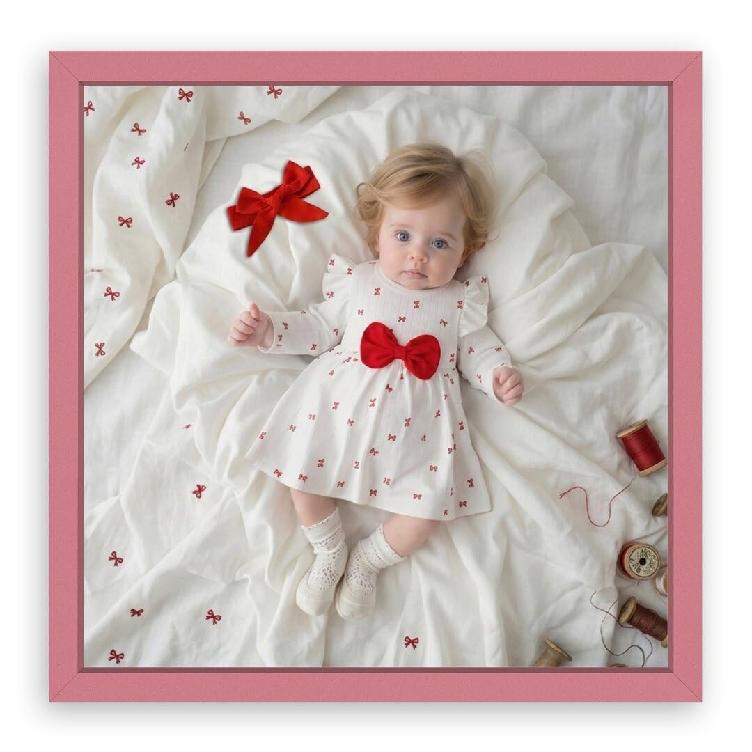 Procut Global Baby Pink 23x23" Sleek Picture Frame for Nursery, Baby Gift - Photo Frame with Perspex Front, Wall or Tabletop Display - Keepsake for Newborn, Baby Shower & First Photo Memories