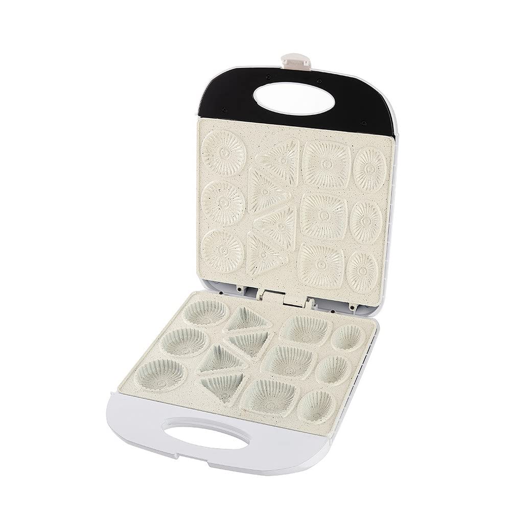 Gofrera Eléctrica, Placas Antiadherentes, asa de Toque Frío, Totalmente Libre de BPA. Blanco