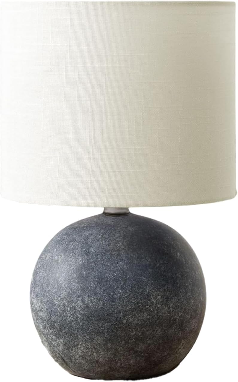 Monarch Specialties I 9850 Lighting, Table Lamp, 16" H, Grey Concrete, Ivory/Cream Shade