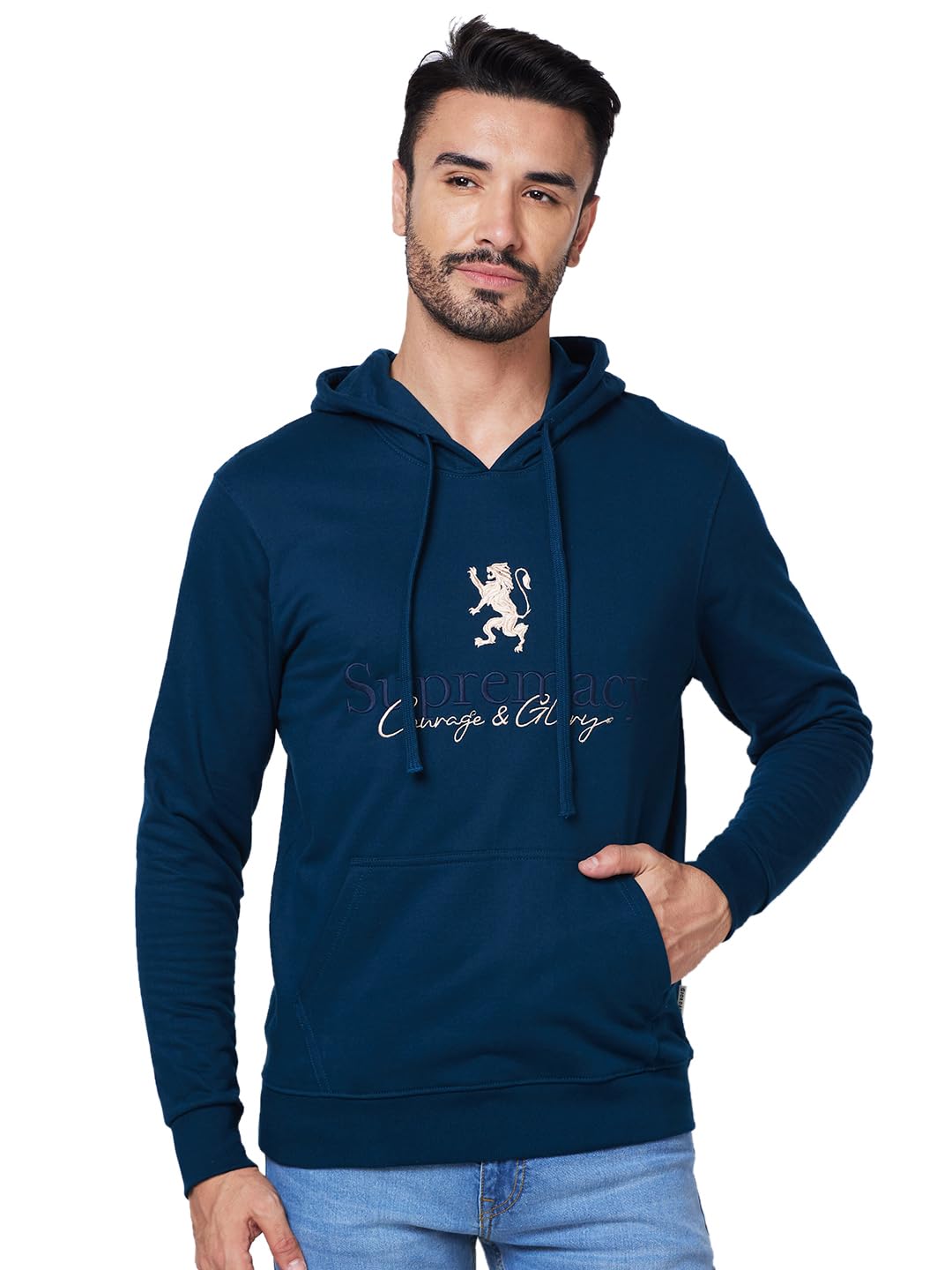Men's Cotton Long Sleeves Pull On Printed Regular Fit Hooded Sweatshirt-image-40