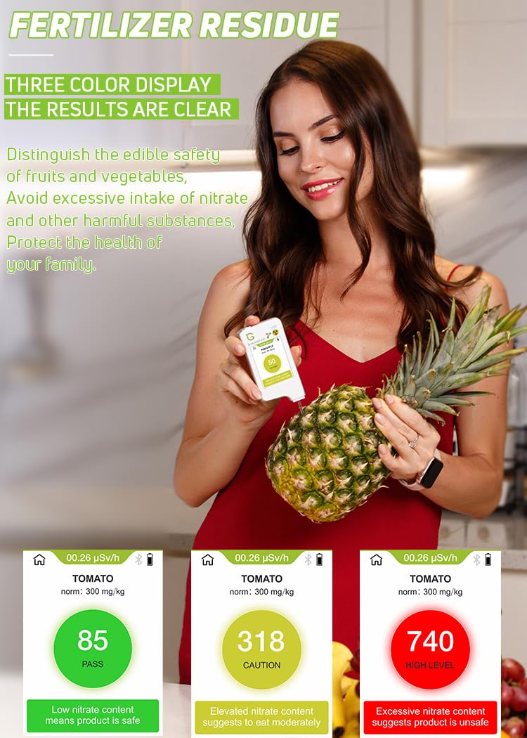 Cyfrowy tester azotanów żywności, miernik TDS PPM do jakości wody pitnej, licznik Geigera do testowania owoców, warzyw, mięsa, ryb