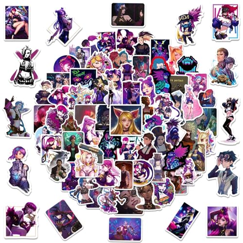 100pcs Cartoon Game League of Legends Stickers for Kids,Waterproof Vinyl Stickers Bulk for Skateboard Luggage Laptops Water Bottles,Theme Party Supplies