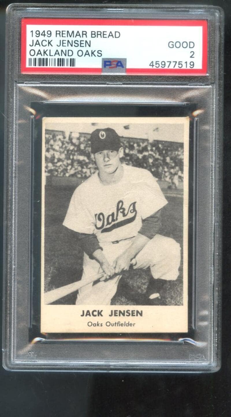 1949 Remar Baking Bread Jack Jackie Jensen Oaks PCL PSA 2 Graded Baseball Card - Slabbed Baseball Cards