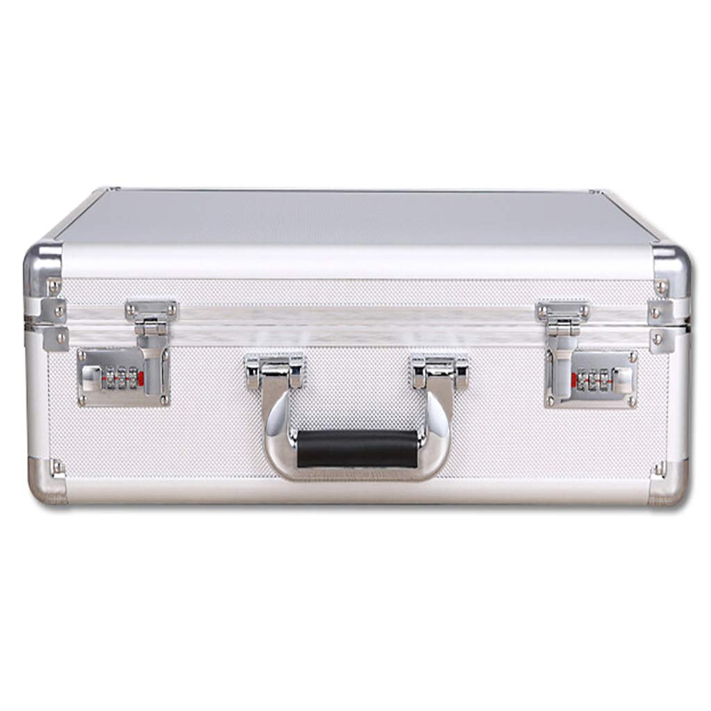 GLETSF Aluminium Storage Box Portable Lockable Storage Flight Case With Handle Universal Equipment Storage Box - Black/Silver-Silver-42x32x14cm