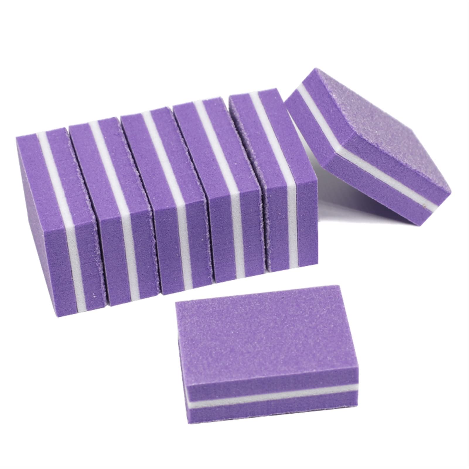 TRUSTTWO Purple Nail Buffer Block 200pcs Nail Art Levigatura Spugna Doppio Lato NailFiles Compatibile con Manicure Grinding Nail Art Tool Compatibile con Gel Lucido The New