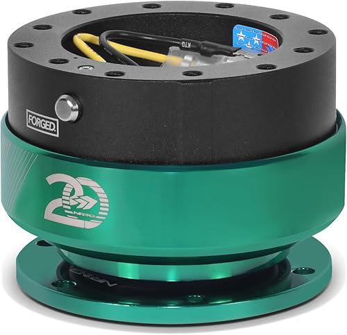 Vista 24 de NRG Innovations Gen 2.0 Adaptador de liberación rápida para volante de 6 orificios con pernos de montaje, liberación rápida - cuerpo negro/anillo