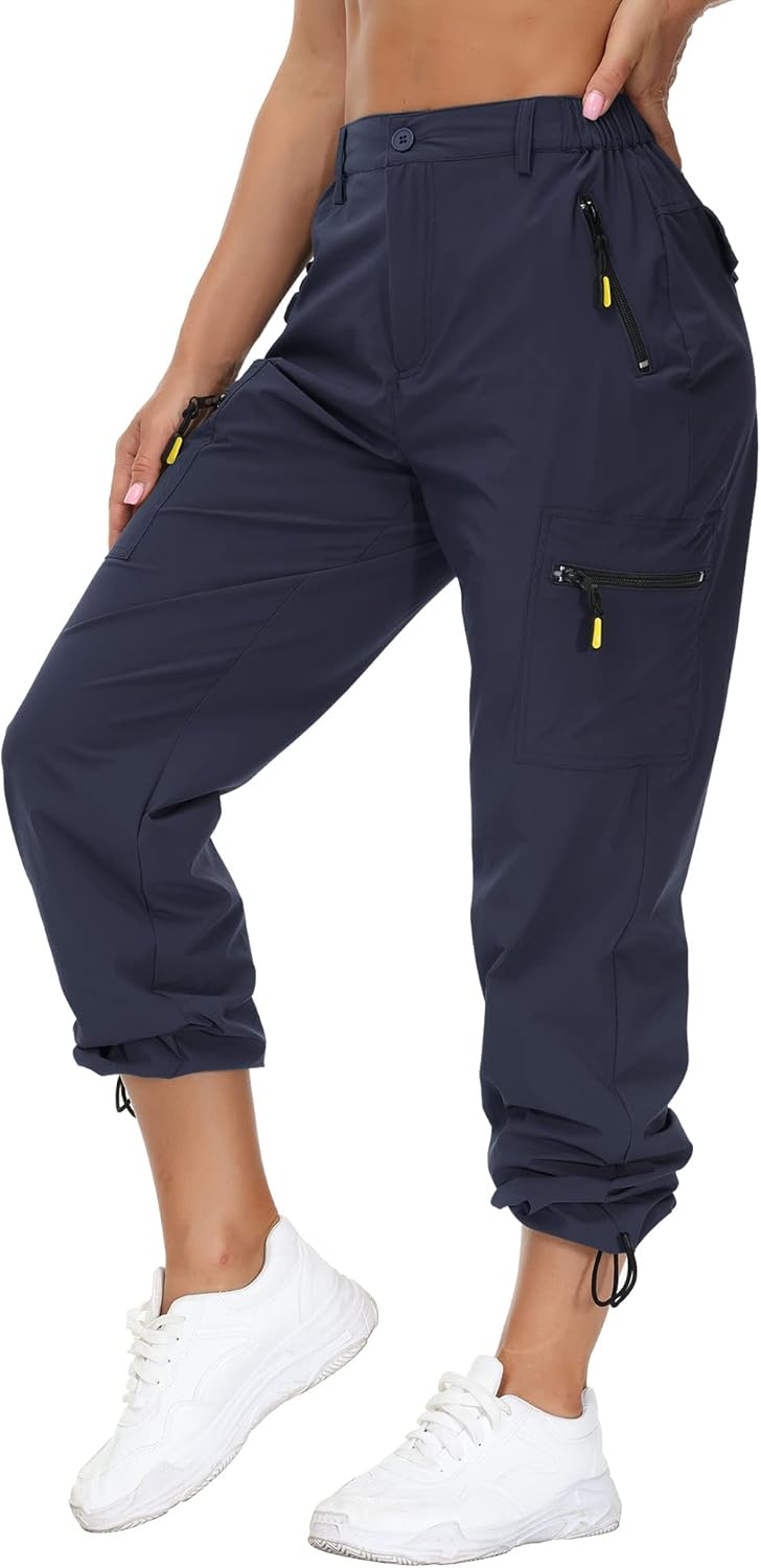 VVK Women's Hiking Cargo Pants Lightweight Quick Dry Outdoor Athletic Pants Camping Climbing Golf Zipper Pockets : Clothing, Shoes & Jewelry