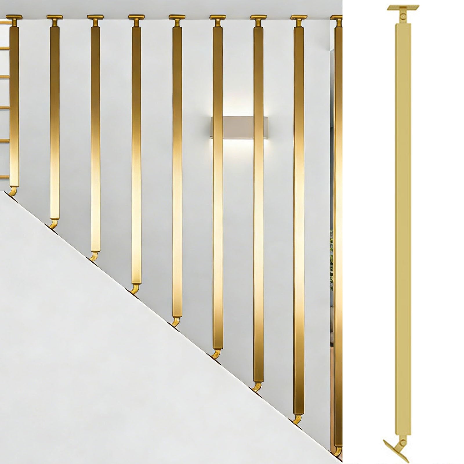 Garde-corps intérieur stable grâce aux balustres d'escalier droits réglables en fer