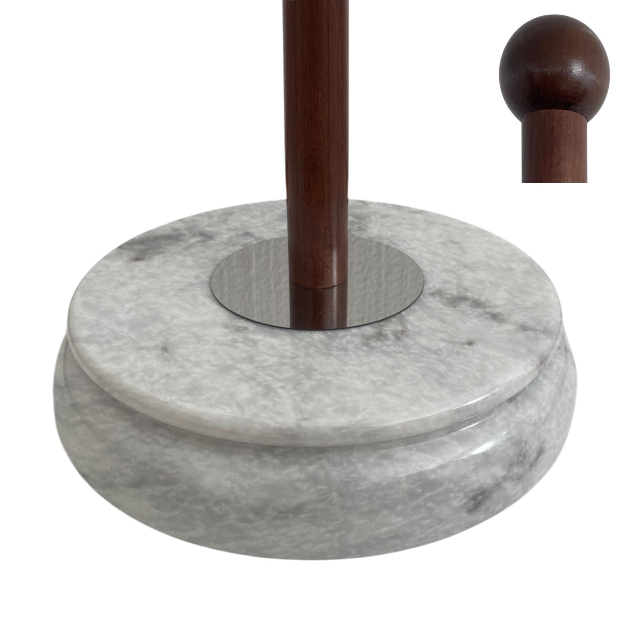 Pied pour drapeau en marbre blanc et mât en bois laqué prestige - 8