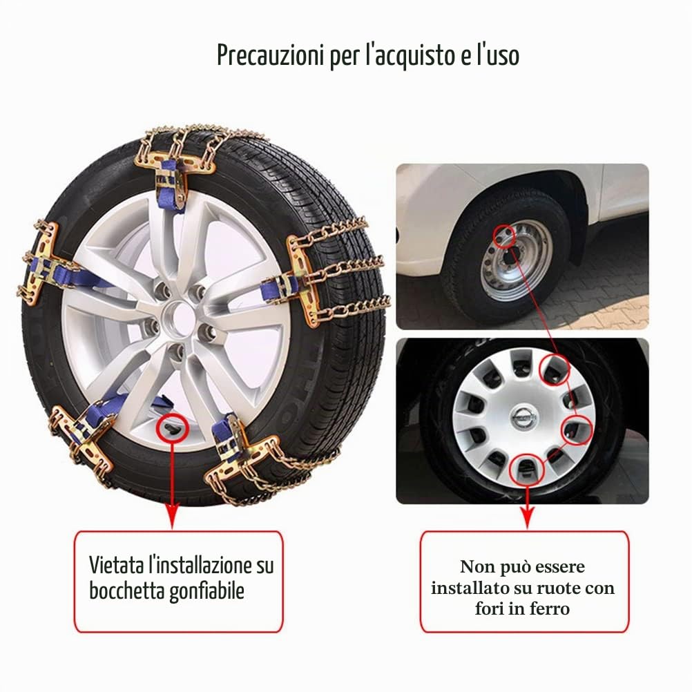 Catene da neve antiscivolo per auto SUV camion resistenti all'usura vestibilità sicura medie
