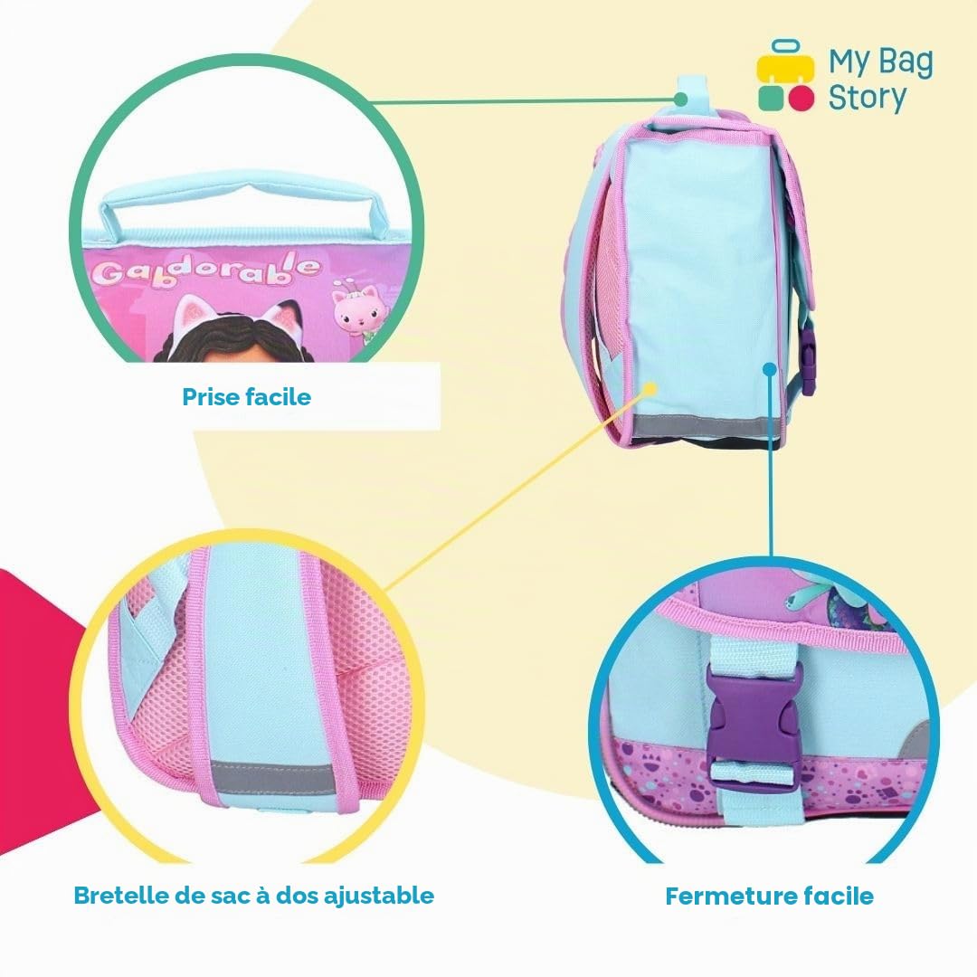 mybagstory - Cartable Gabby’s Dollhouse Fille 38x33x12 cm