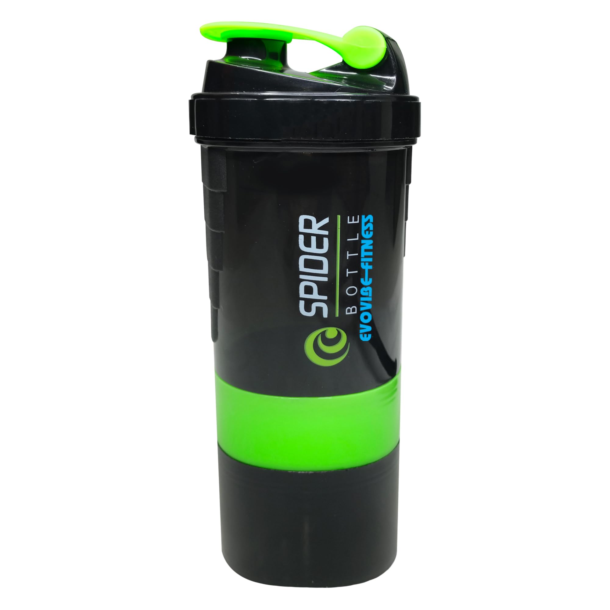 EVOVIBE Spider Gym Shaker Bottle, Shakers for Protein Shake with 2 Storage Compartment Gym protein shaker for workout (High Density Polyethylene, Pack of 1, Green) (B0CYXPPLSX) Amazon Price History, Amazon Price Tracker