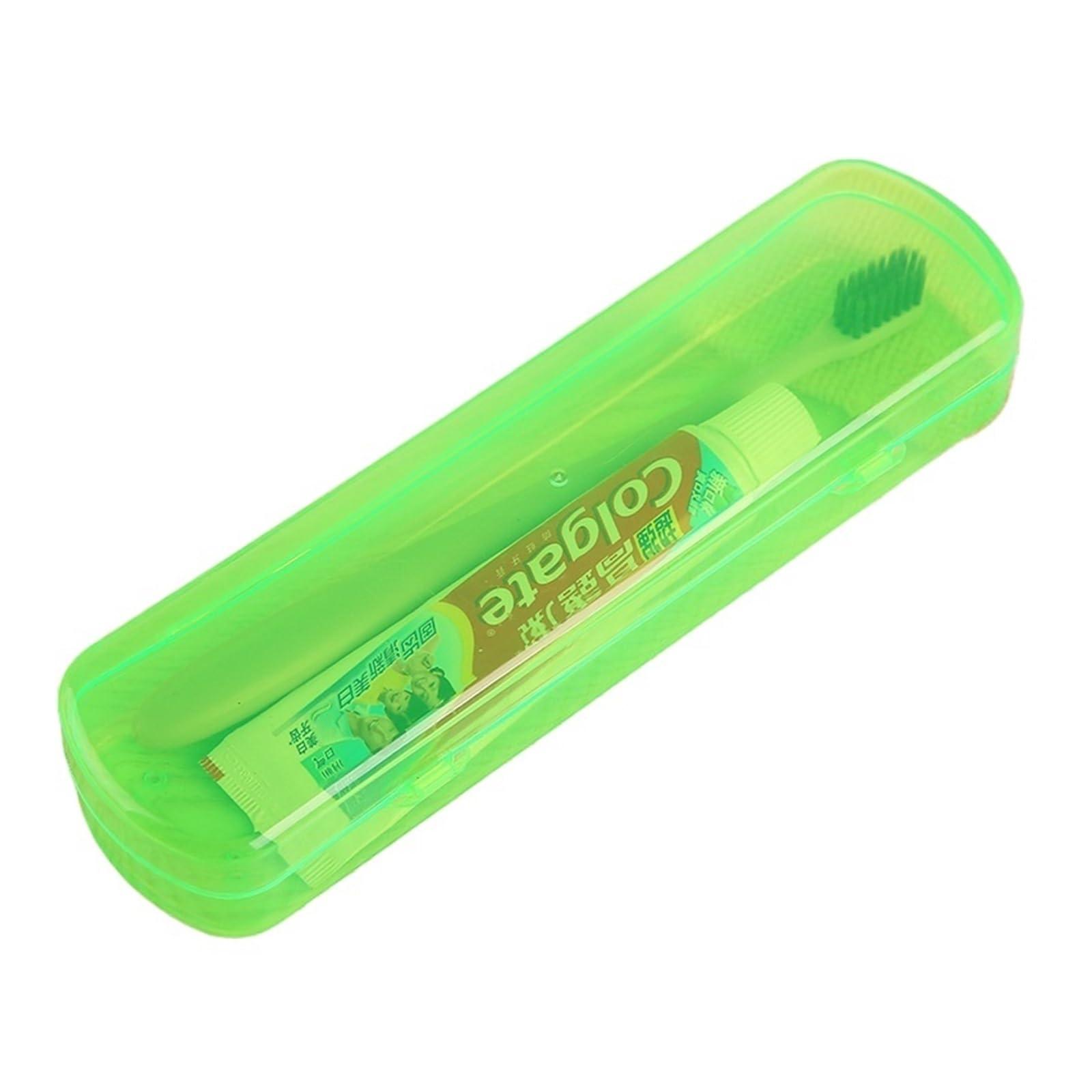 1pcs Outdoor Travel Toothbrush Storage Box, Lightweight Candy Color Portable Toothpaste Organizer Container(Green)