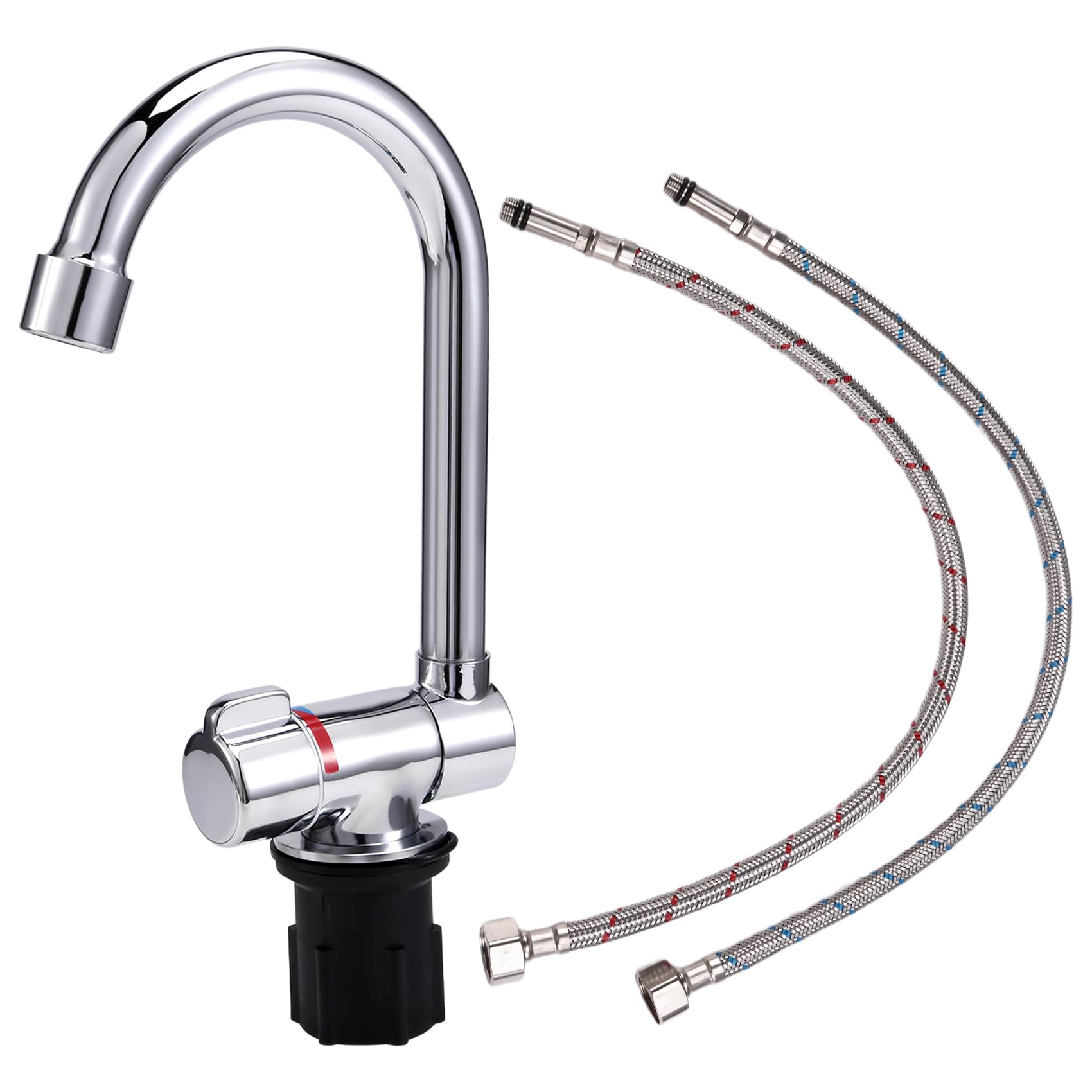 RV plegable universal para coche caravana RV rotación 360 ° mezclador de agua fría y caliente de agua, 1/2