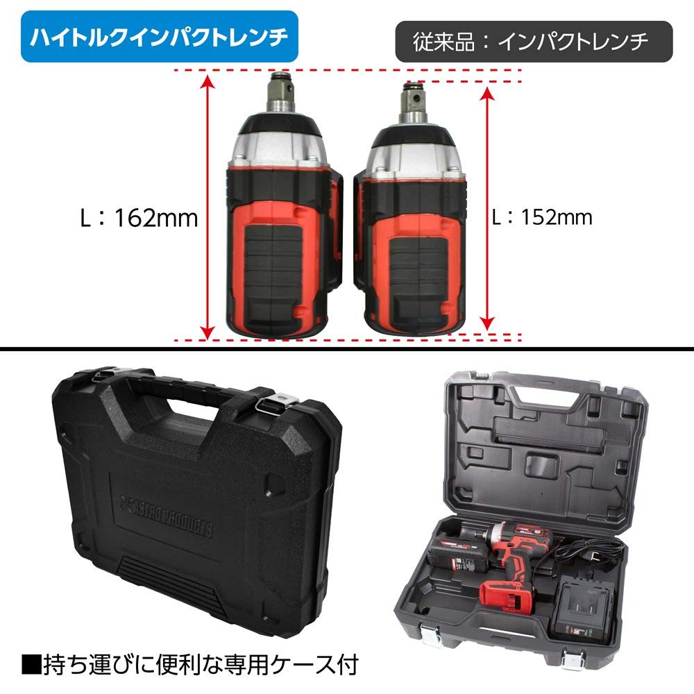 Amazon | AP DC18V 充電式 1/2DR ハイトルクインパクトレンチ セット