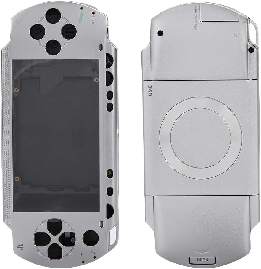 ASHATA Full Housing Repair Mod Case + Buttons Replacement Camera Compatible for 1000 Console(Silver)