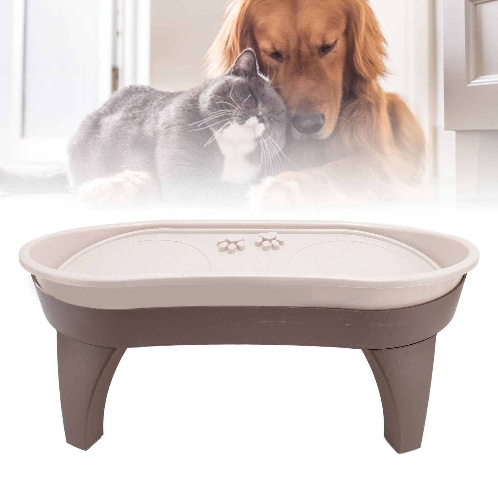 Bandeja Elevada para Comedero para Mascotas, Soporte Elevado para Cuenco para Perros, Protección Antideslizante para la Columna Vertebral, Bandeja Elevada con Protección contra