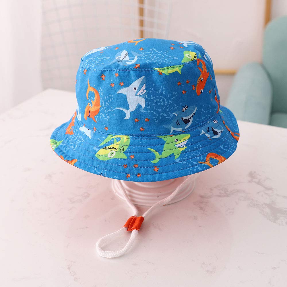 Fashionlook Baby Sun Hat Toddler Kids Sun Protection Cap Unisex Summer Bucket Hat with Adjustable Chin Strap, 50+UPF Protection