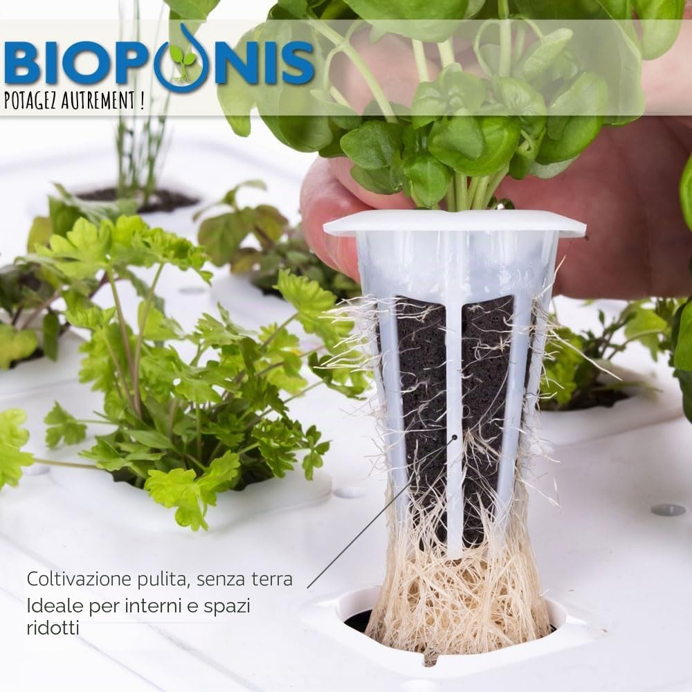 Bamboo 1 - Orto da Interno Idroponica per Piante Aromatiche - 8 Piazzole di Coltivazione