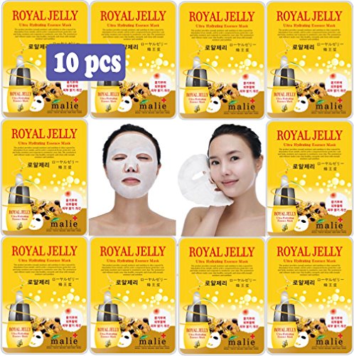 [OBS lab] 10 pcs ROYAL JELLY Ultra Hydraiting Essence Mask, Korean Facial Mask Sheet, Moiturizing Skincare