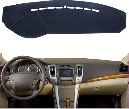 Car Dashboard Cover Compatible with Hyundai Sonata 2005-2009 NF Left Hand Drive Carpet Dashmat Sun Shade Pad Car Styling Flannel All Black