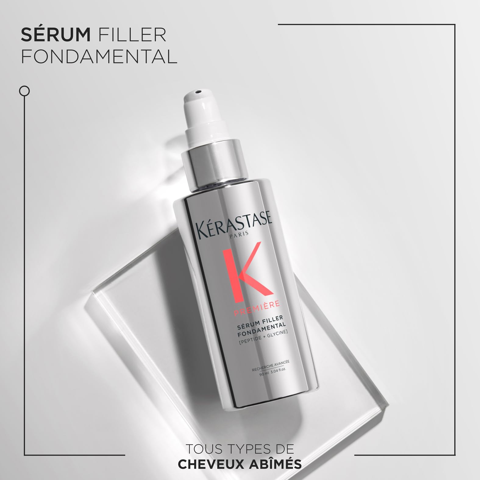 KÉRASTASE Première - Sérum Filler Fondamental - Soin Anti-Frisottis & Thermo-Protecteur - Répare En Profondeur - Formule Innovante À La Glycine & Peptide - Sans Parabène - Cheveux Abîmés - 90 ml