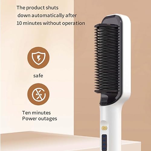 Miniatura 5 de Cepillo alisador o rizador de pelo para mujer con 4 temperaturas 30 s calentamiento rápido y apagado automático (verde)