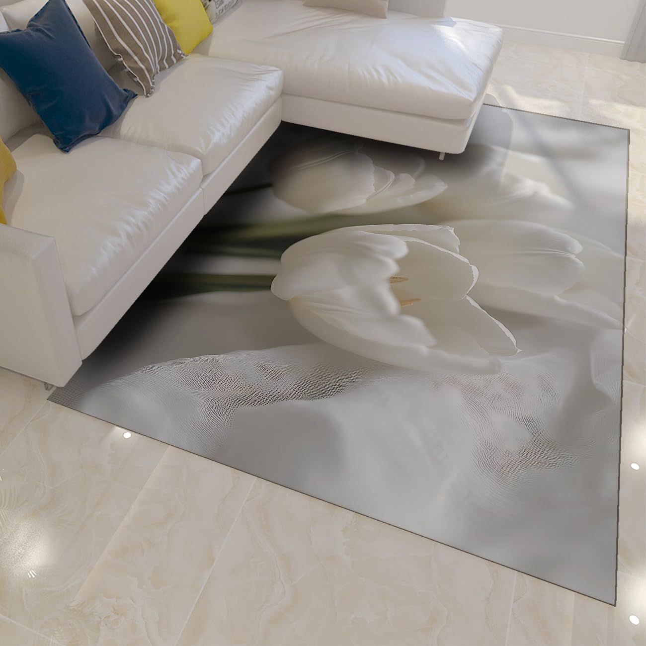 Tapis de salon fleurs élégantes pour transformer votre balcon fermé ou couloir