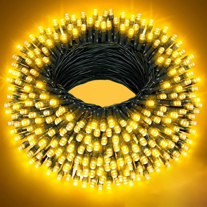 XmasBokeh Fairy Lights, 800 LED Warm White Christmas Lights, 8 Modes