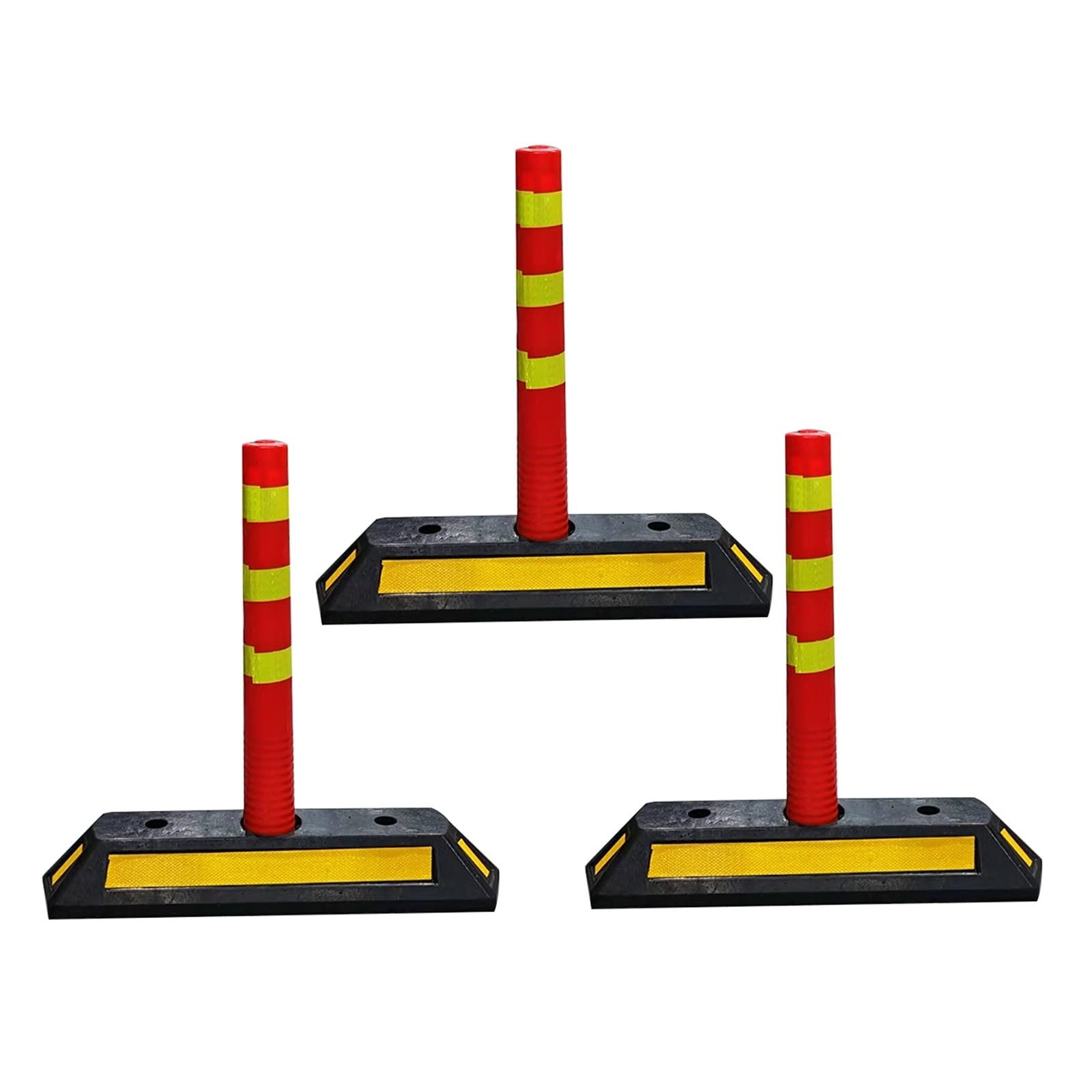 Conos Señalizacion, Conos de Advertencia, con Calzos para Ruedas y Bandas Reflectantes, para Estacionamiento y Entrada (3 Unidades)(70cm/28in)
