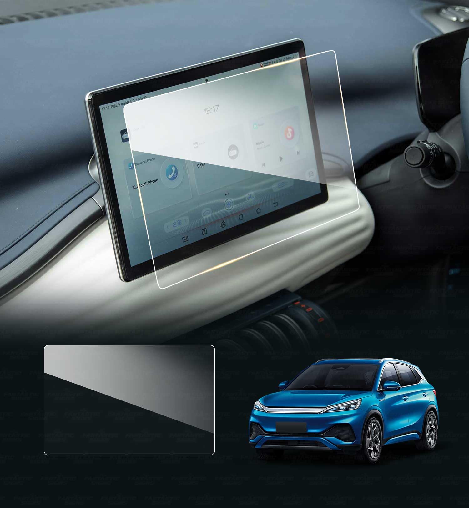 Byd ile uyumlu Atto 2 Comfort Paket 2025 2026 Model 12.8 inç Multimedya 9H Nano Ekran Koruyucu