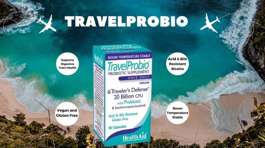 Miniatura 4 de TravelProbio - Probiótico de 20 mil millones de UFC – Saccharomyces boulardii + Prebiótico (FOS), resistente a ácidos y bilis – Vegano una vez al