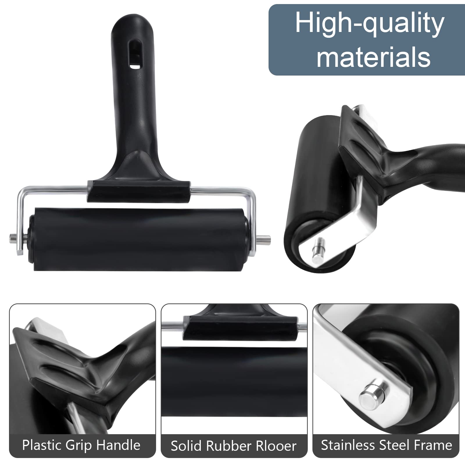 Rullo in Gomma, 2 Pezzi Rullo di inchiostro Brayer Rullo di Colla per incisioni e Stampe, Sfondi, Stampaggio A Blocchi di inchiostro, Strumenti carta da parati e bricolage (6 e 10 cm)