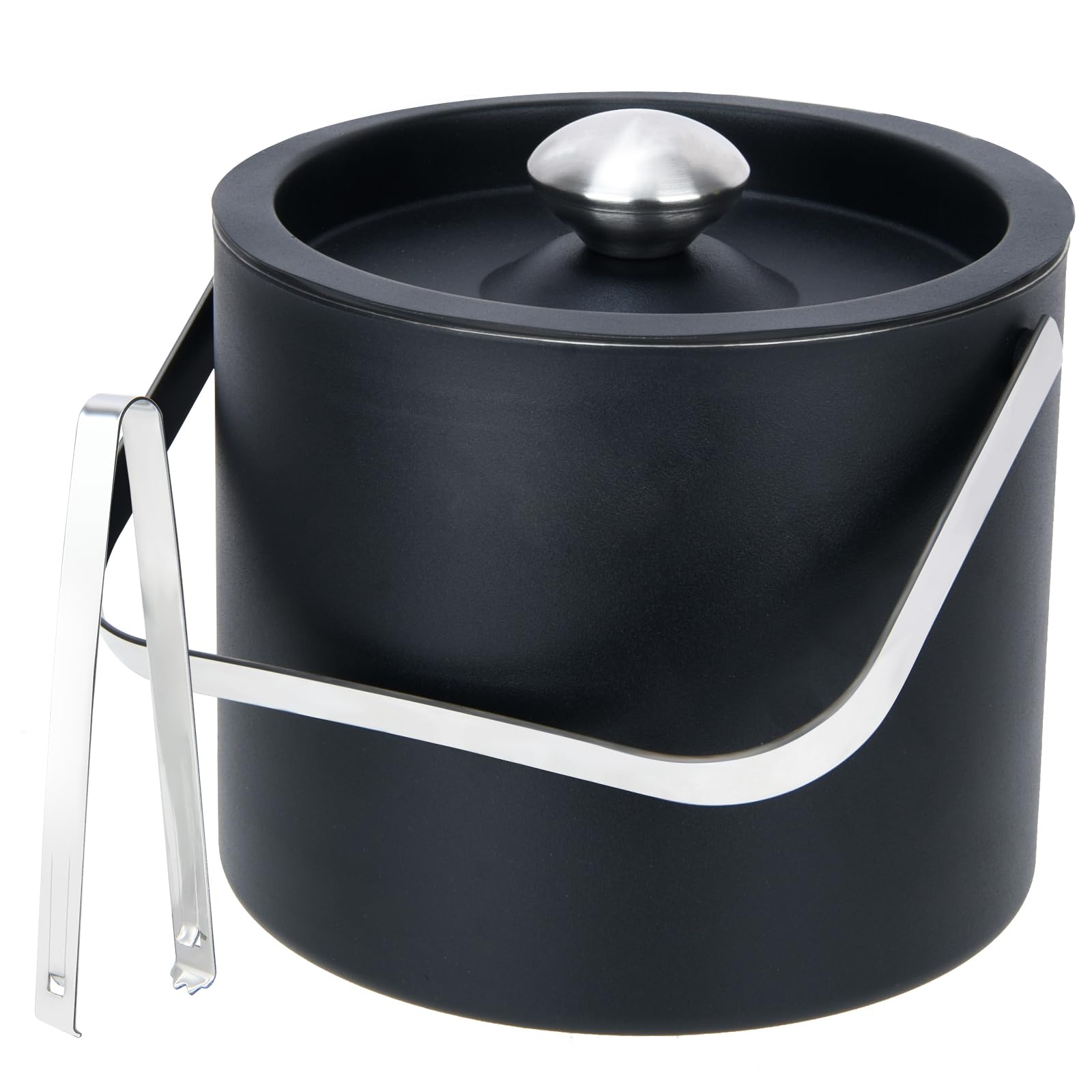 3L Aislamiento TéRmico Moderno Cubitera, Cubo Para Hielo De Acero Inoxidable De Doble Capa, Contenedores De Hielo Con Filtros Y Clips, Congeladores Para Cerveza, Vino Espumoso Y Vino