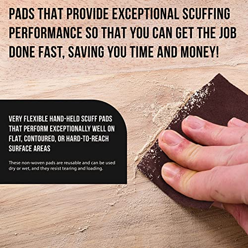 Image of Dura-Gold Premium 6 inch x 9 inch Scuff Pads, 5 Each Maroon General Purpose & 5 Each Gray Ultra Fine - Scuffing, Scouring, Sanding, Paint Primer Prep Adhesion Scratch - Surface Preparation Automotive Autobody
