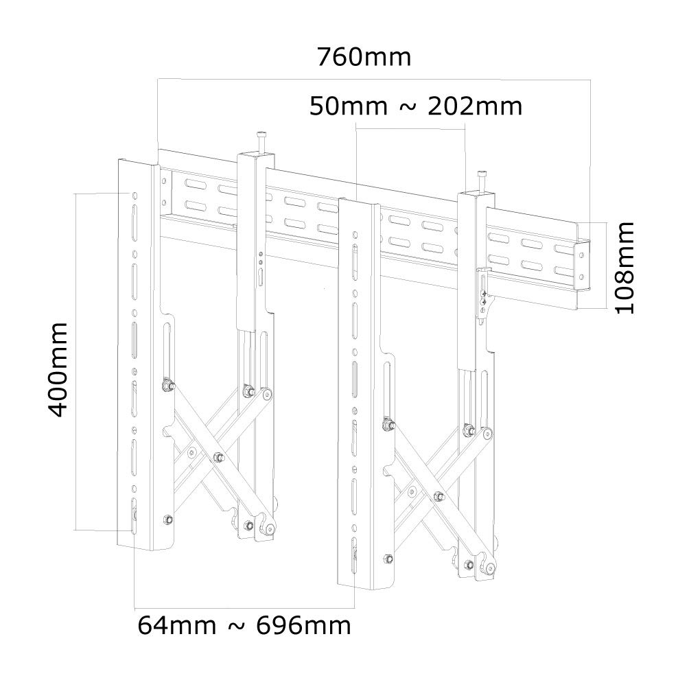 NewStar LED-VW1000BLACK Supporto da parete per monitor TV 32-75 50kg