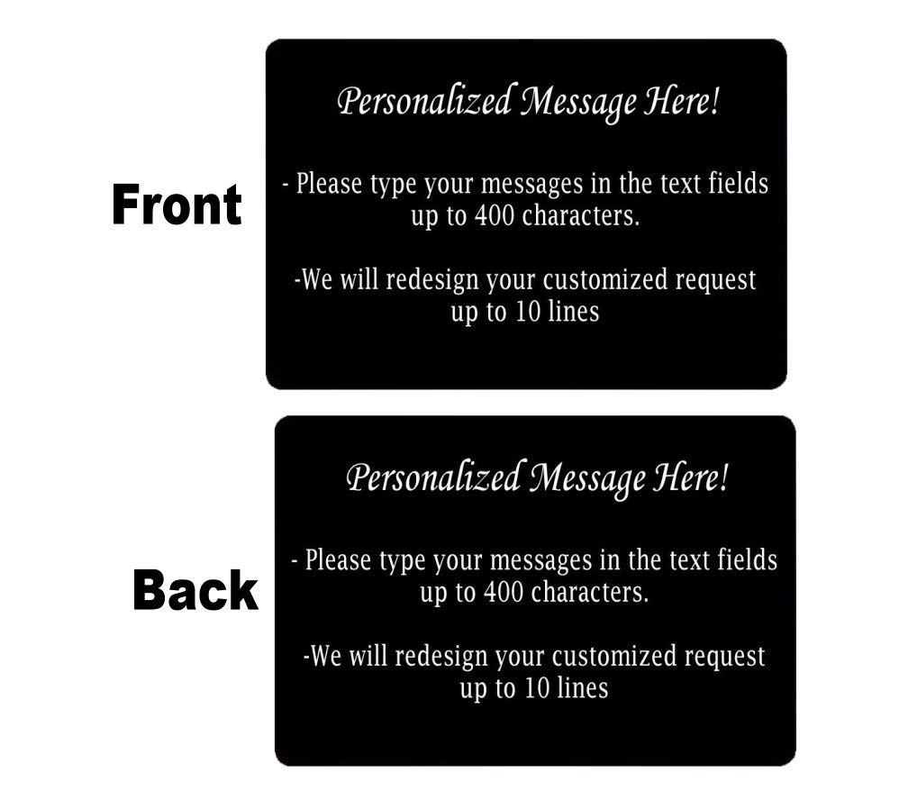 Personalized Message Text Engraved Metal Wallet Card,Wallet Inserts, Love Note, Deployment Card (Custom Quote)