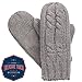 isotoner womens Chunky Cable Knit Sherpasoft cold weather mittens, Oxford Heather, One Size US