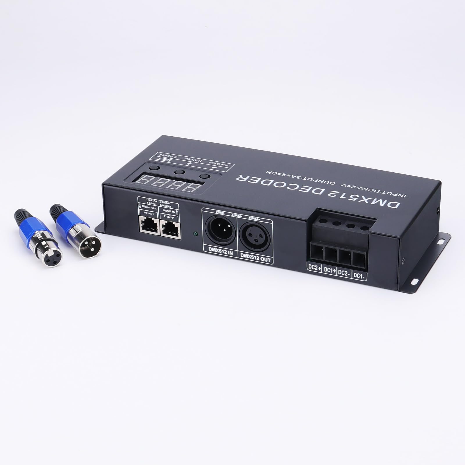 JOYLIT RGBW LED DMX Digital Display Decoder 24 Channel DC 5V-24V 3A/CH 6 Groups DMX512 LED Controller Dimming Driver for RGBW LED Strip Lights