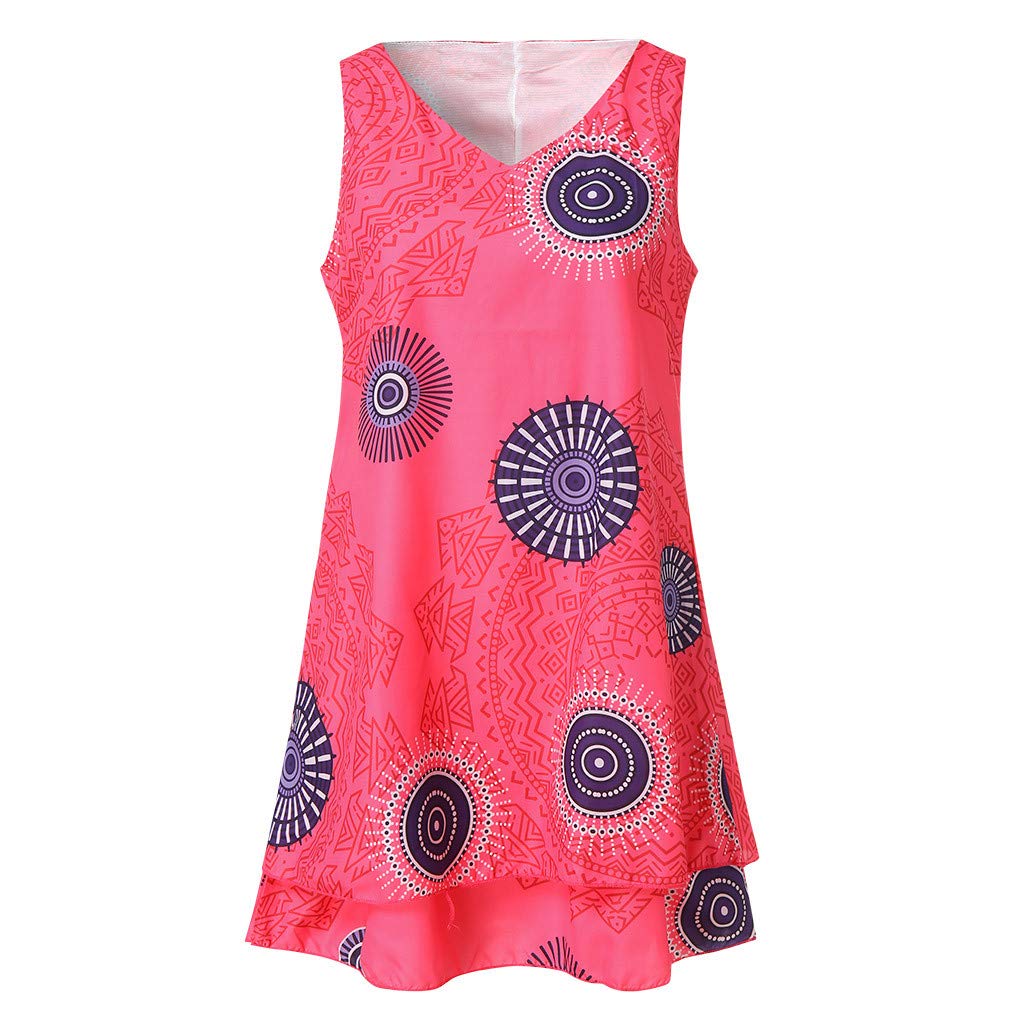 TOTOD Dress for Women, Boho Mini Dress Loose Shift Tank Vest Sundress Us 4-18