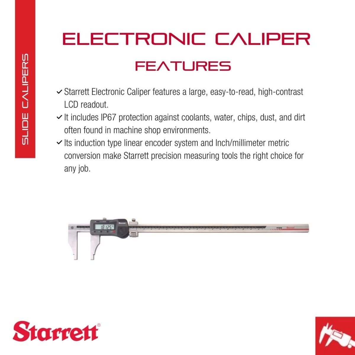 INSIZE 1108-200CAL Electronic Caliper with ISO17025 Long Form Calibration Certificate, 0-8