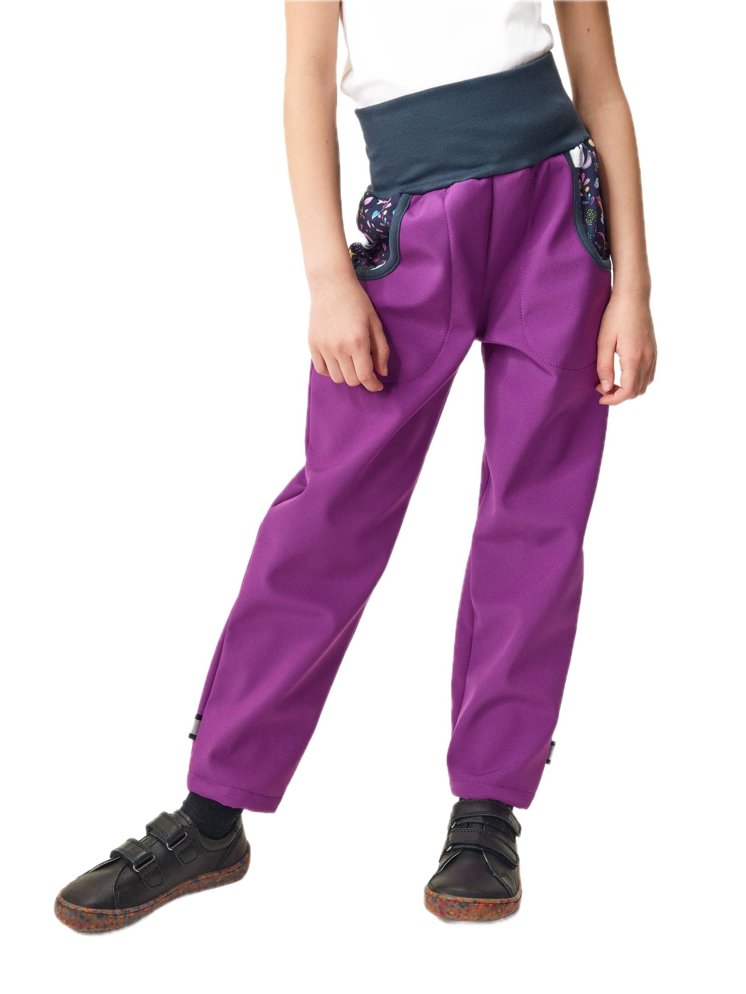 Kinder Unisex Softshell Hose mit Fleece Wasserabweisend und Winddichte Atmungsaktive Outdoorhose Funktionshose Basic