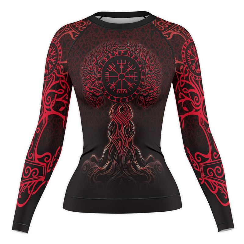 Viking Women's Compression Shirt Long Sleeve MMA BJJ Rash Guard Grappling Jiu Jitsu No Gi2