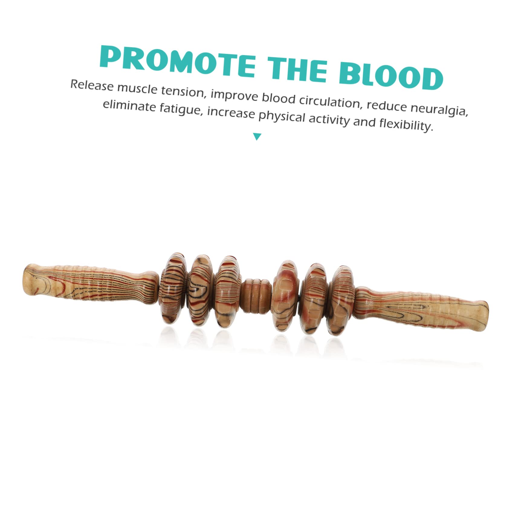 FOMIYES 1pc Six Wheel Roller Muscle Roller Stick Roller Abdominal Massage Tool Massagers for Neck Pattern Wooden Massage Stick