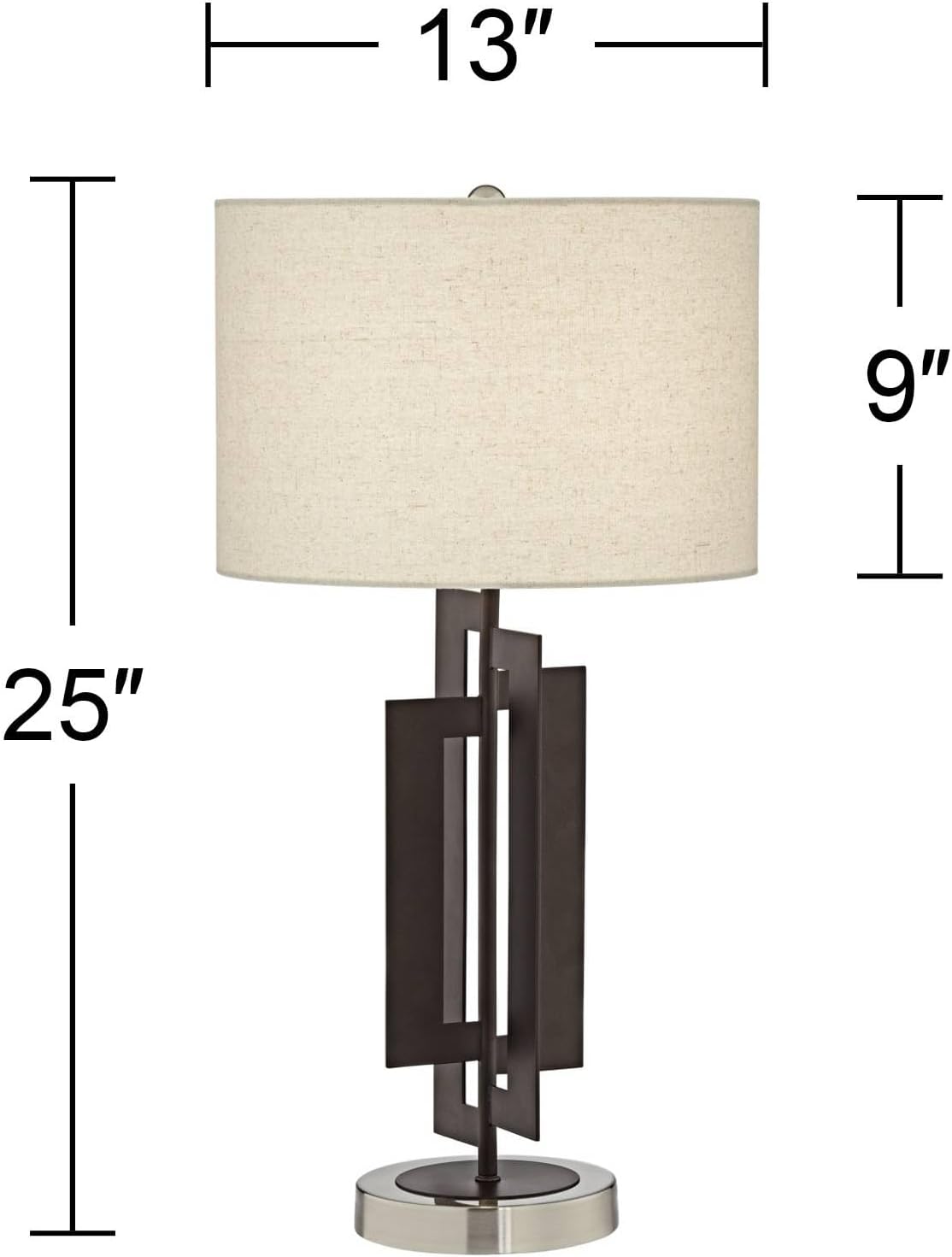Pacific Coast Deville 25" Bronze Geometric Metal Table Lamp