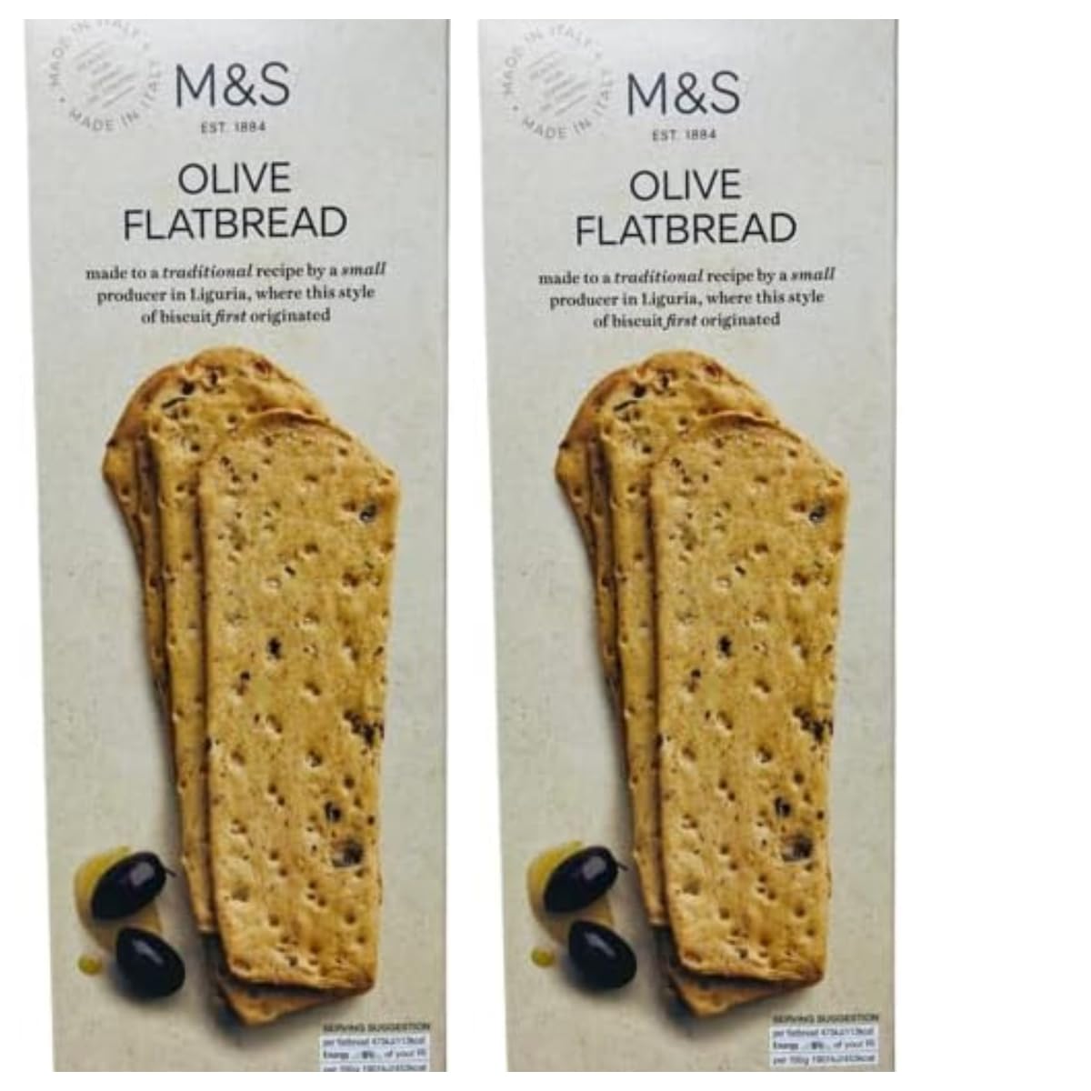 Marks & Spencer Olive Flatbread 150g M&S Food - 2 Pack in a Premier Life Store Box