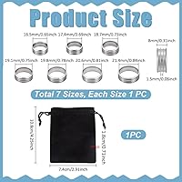 Vista 2 de UNICRAFTALE Juego de 7 anillos de acero inoxidable con triple ranura en blanco con bolsas de terciopelo para hacer anillos con incrustaciones