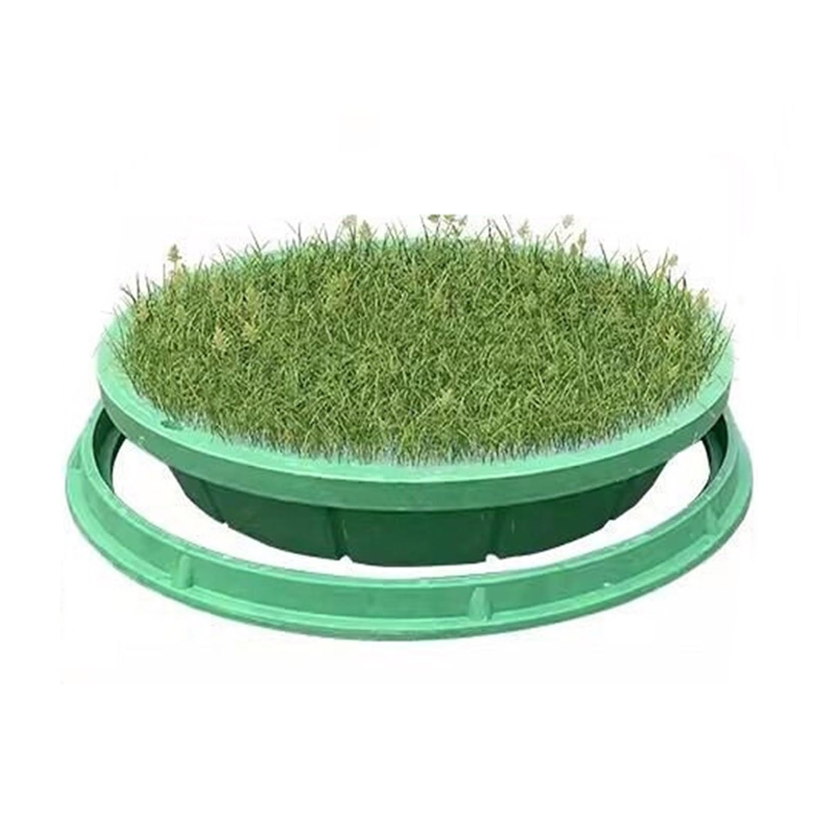 GJMSSMY Invisible Resin Access Cover & Frame, Decorative Drain Cover for Planter Pot, In-Ground Access Cover for Lawn, Garden & Greenery (Round 90x90CM/35.4x35.4IN)