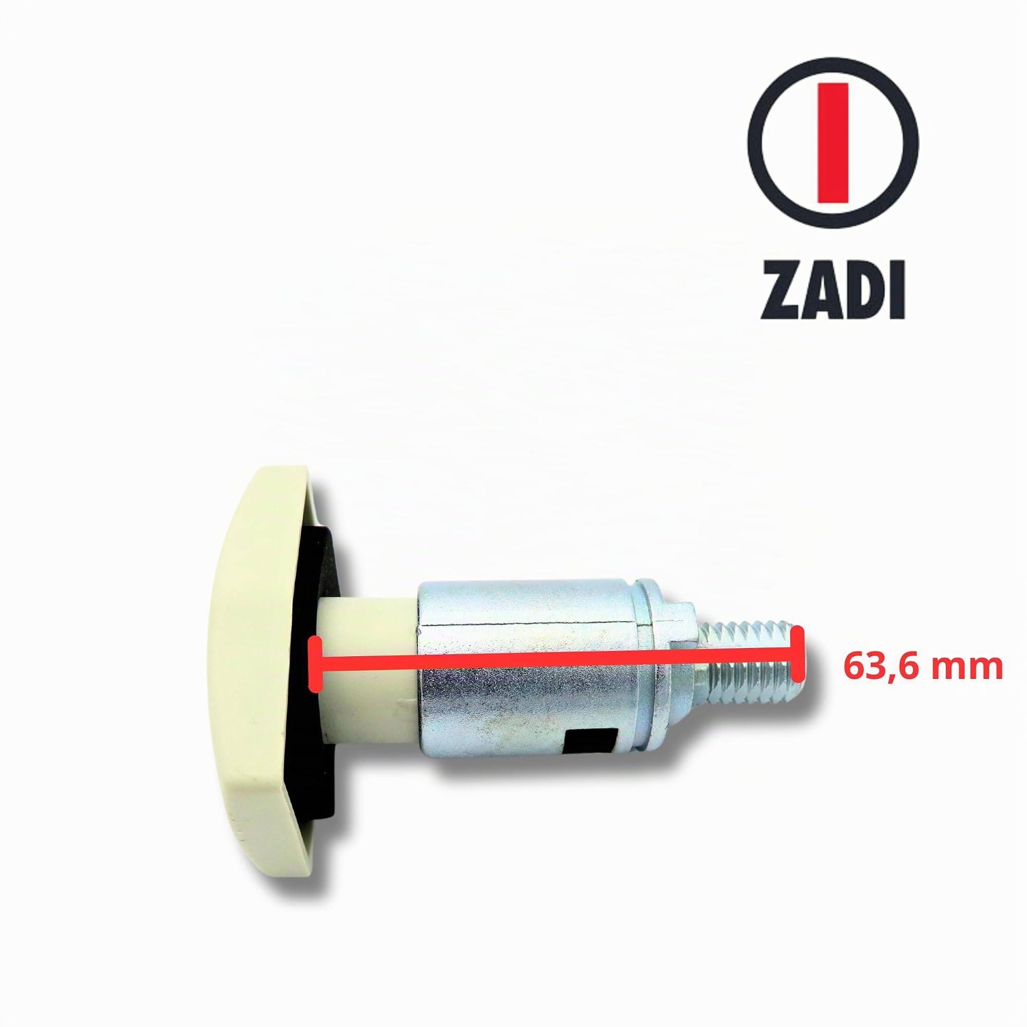 Serrure Zadi Push pour camping-car, caravane et hayon - 45 mm profondeur d'encastrement - Blanc avec cylindre et 2 clés