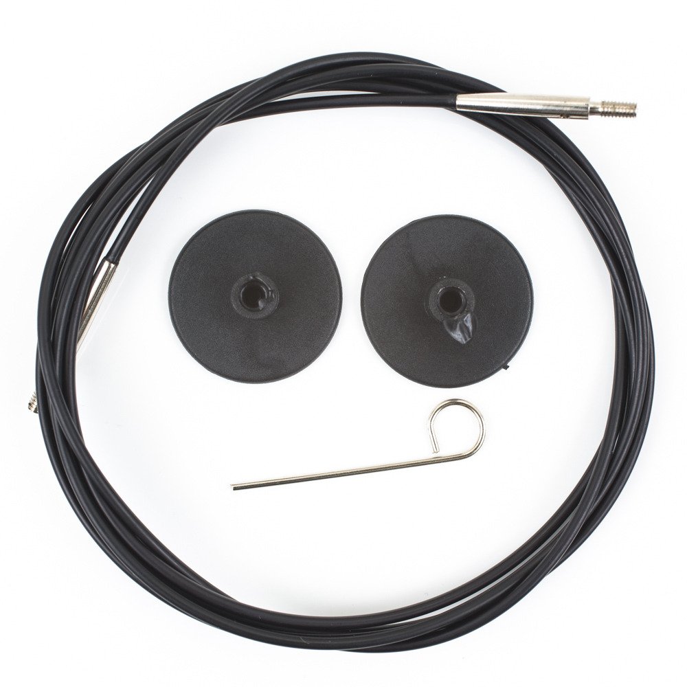 KnitPro Cable 150cm black with silver connectors - 3pcs